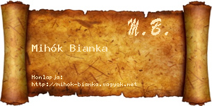 Mihók Bianka névjegykártya